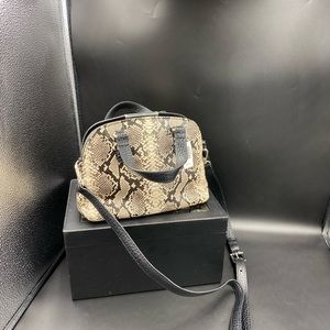 Brighton Ronan Mini Domed Satchel Snake Print H36634